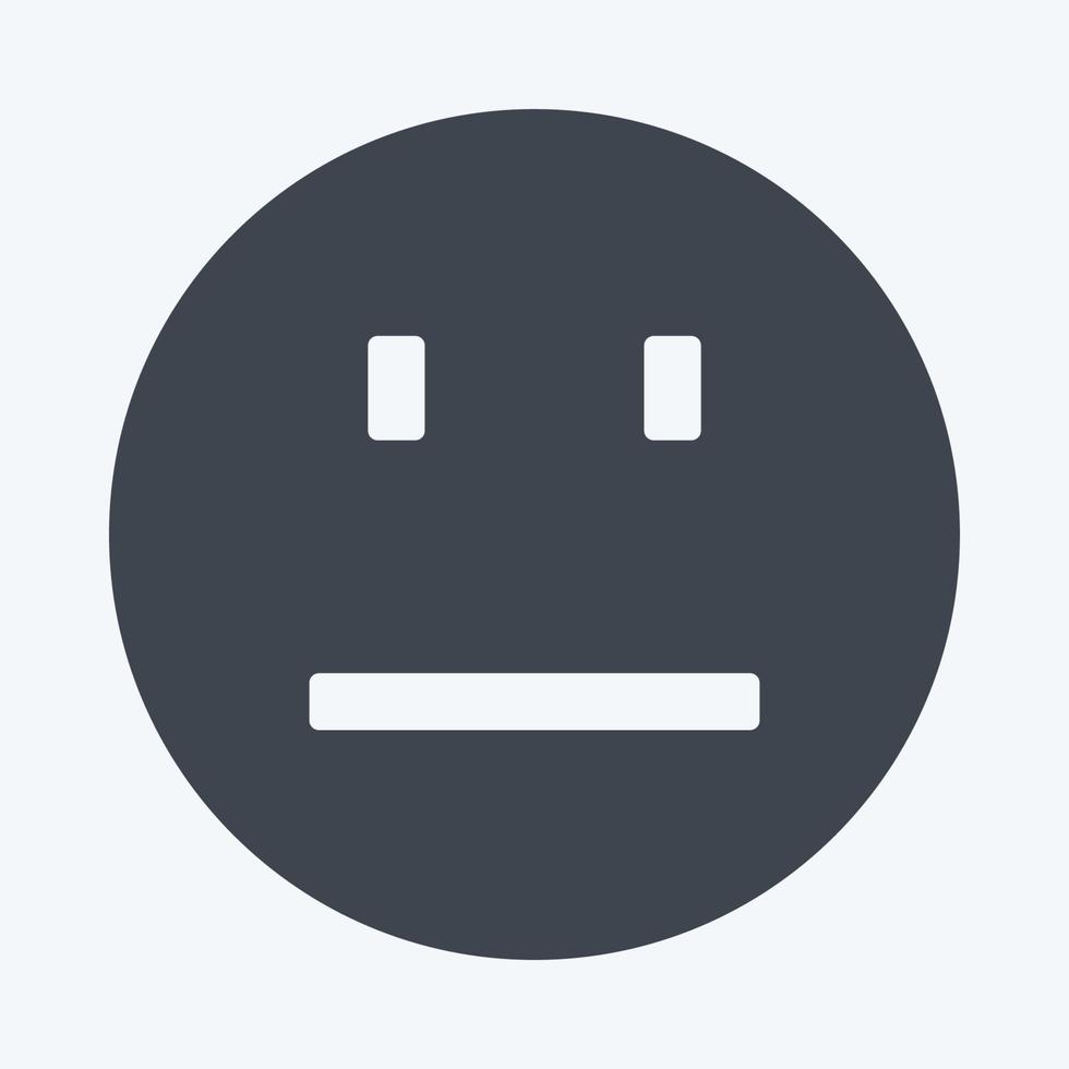 Icon Emoticon Not Talking. suitable for Emoticon symbol. glyph style. simple design editable. design template vector. simple symbol illustration vector