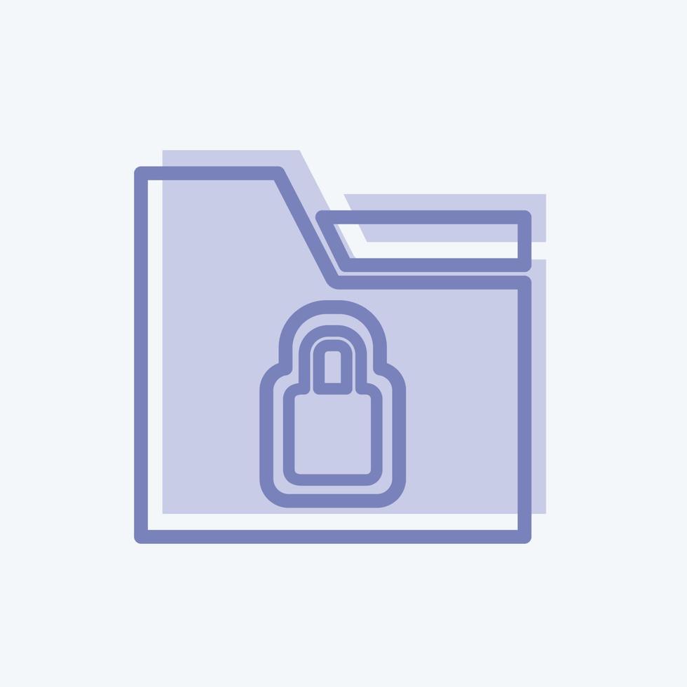 Icon Locked Folder. suitable for User Interface symbol. two tone style. simple design editable. design template vector. simple symbol illustration vector