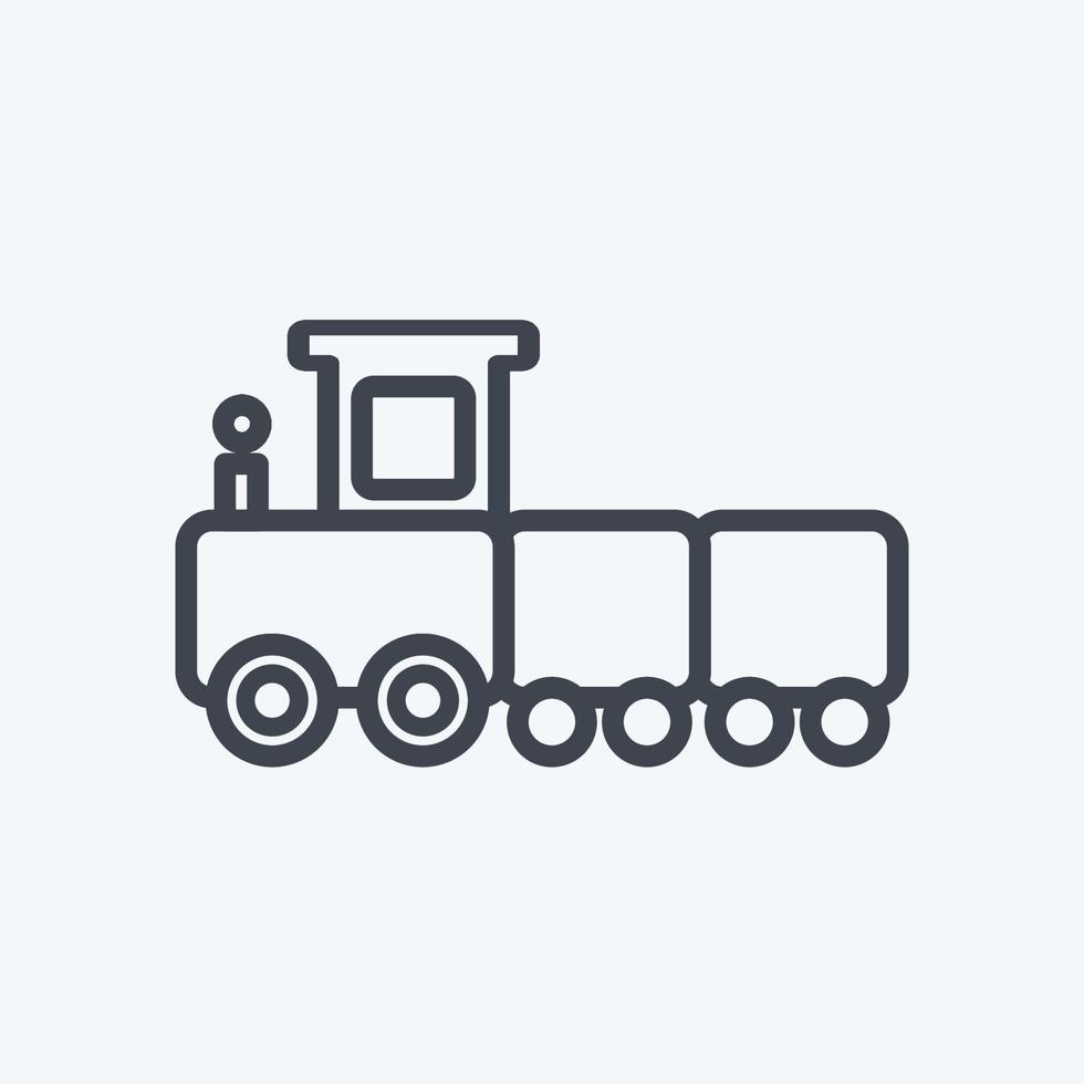 tren de juguete icono. adecuado para el símbolo del bebé. estilo de línea diseño simple editable. vector de plantilla de diseño. ilustración de símbolo simple