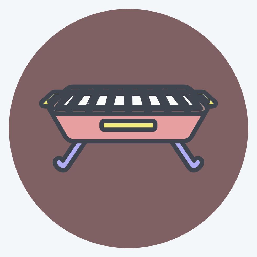 icono de barbacoa. adecuado para el símbolo del hogar. estilo compañero de color. diseño simple editable. vector de plantilla de diseño. ilustración de símbolo simple