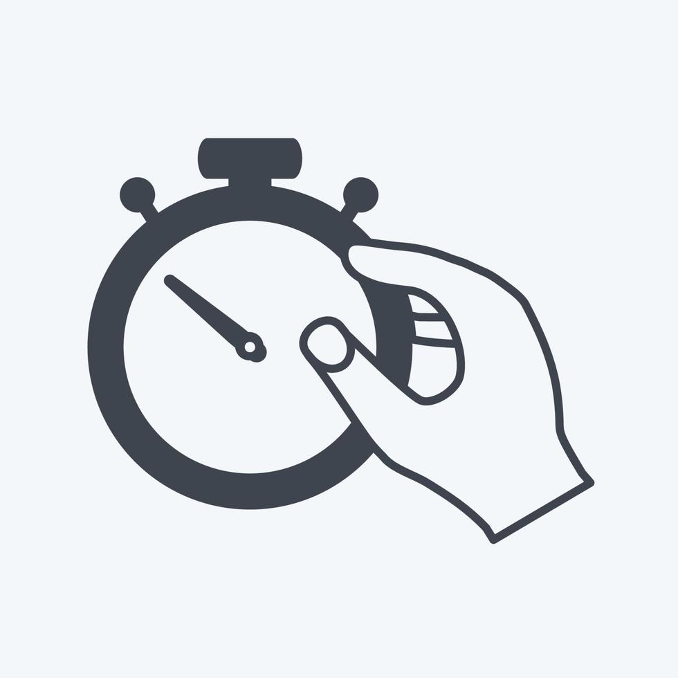Icon Holding Stopwatch. suitable for Hand Actions symbol. glyph style. simple design editable. design template vector. simple symbol illustration vector
