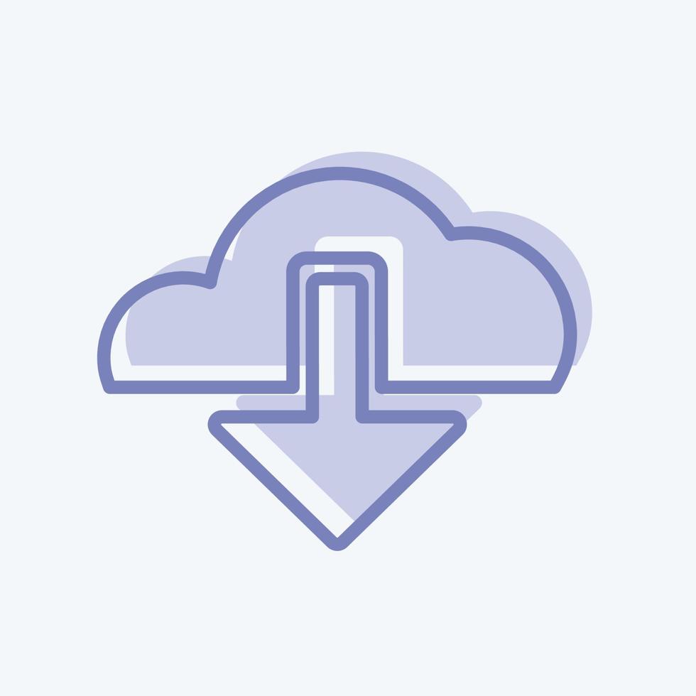 Icon Downloads. suitable for Mobile Apps symbol. two tone style. simple design editable. design template vector. simple symbol illustration vector