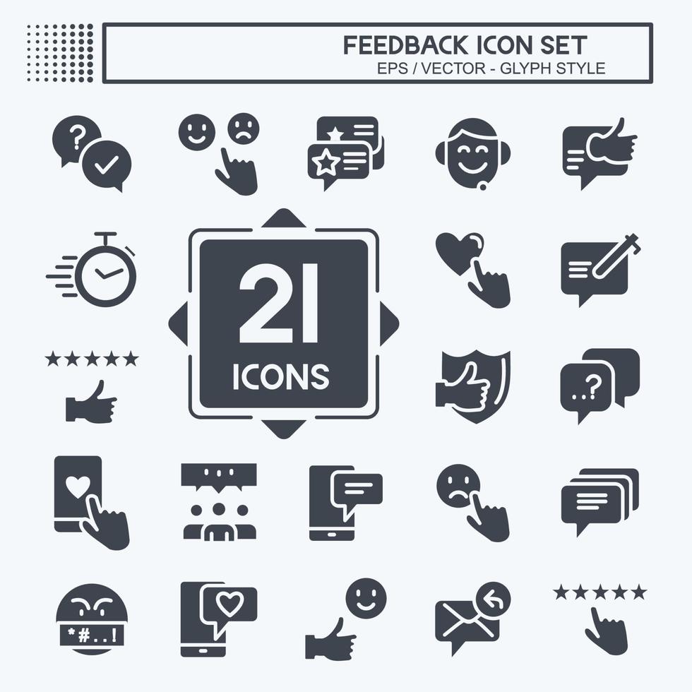 Feedback Icon Set. suitable for Web Interface symbol. Glyph Style. simple design editable. design template vector. simple symbol illustration vector