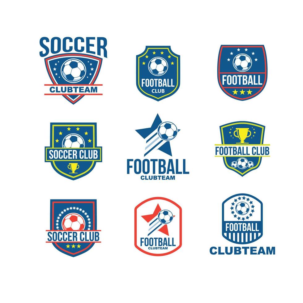 conjunto de logotipos de clubes de fútbol vector