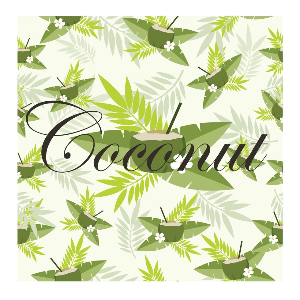 seamless pattern coconut vector