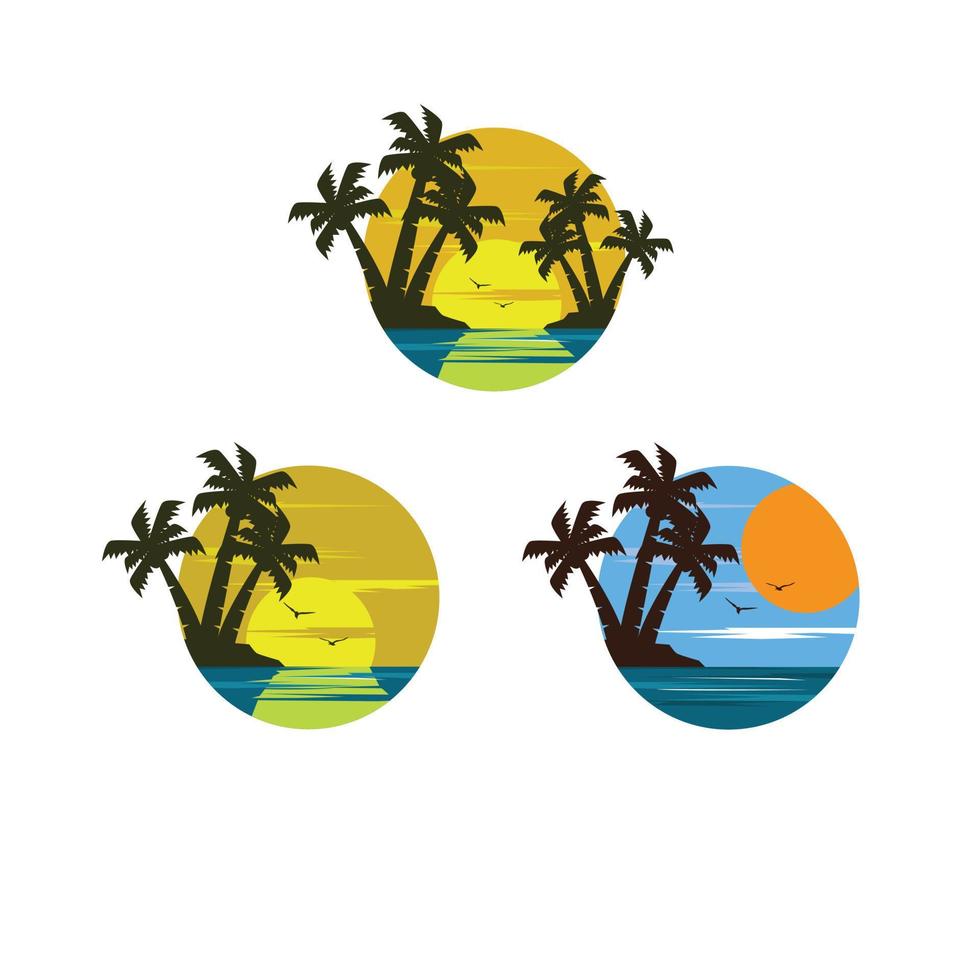 beach logo set vector