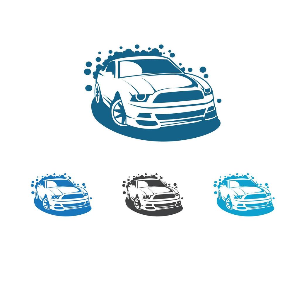 washing car logo set vector