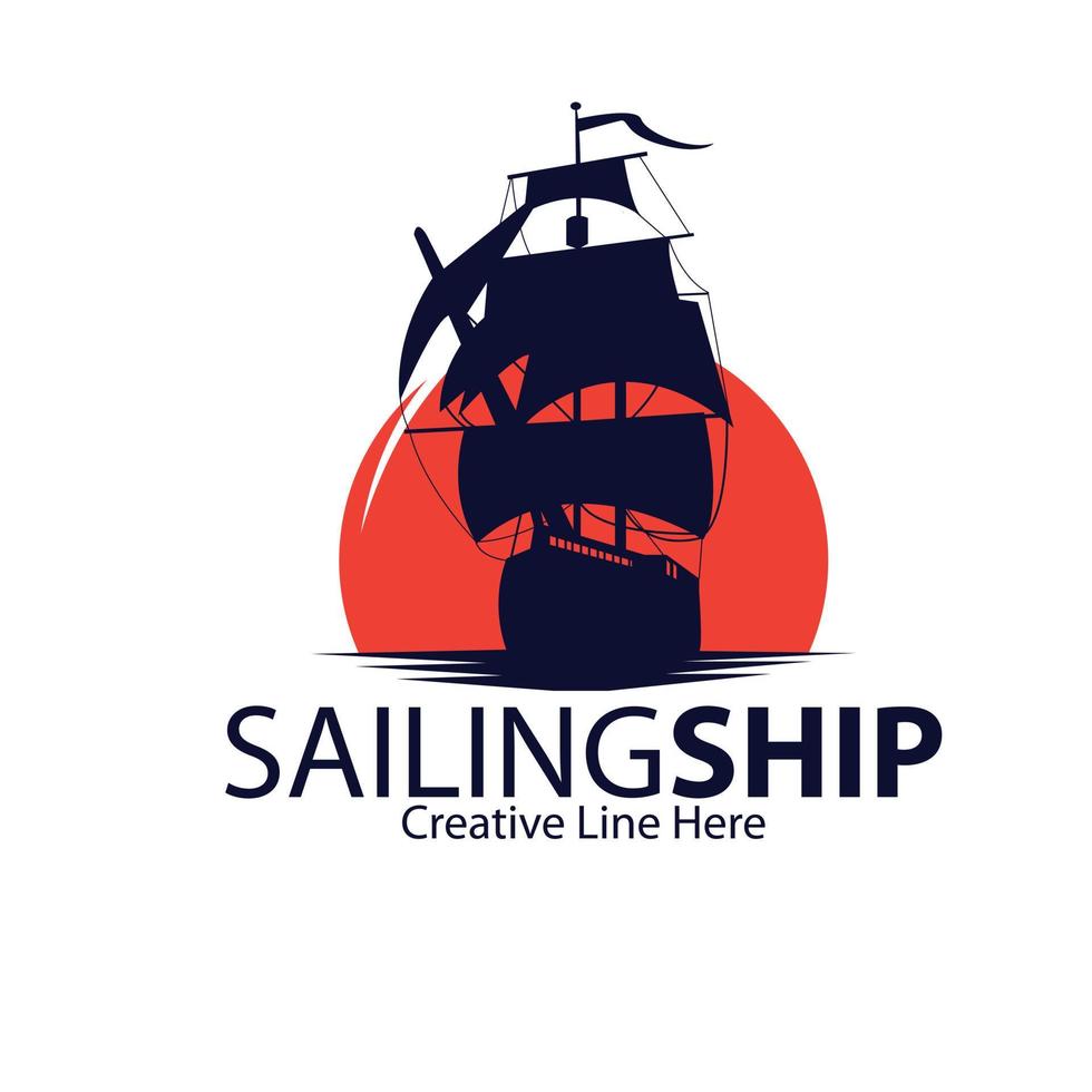 sailing boat logo vector