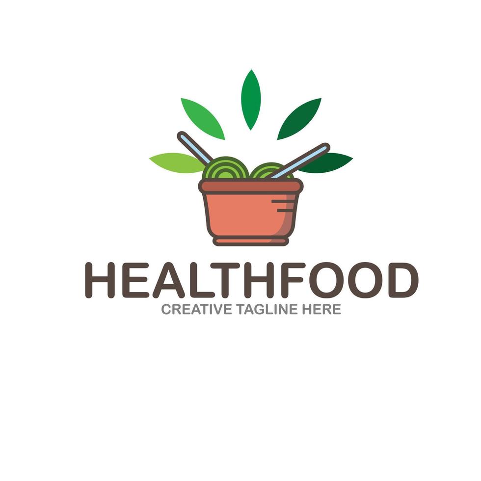 healthy food logo illustration vector