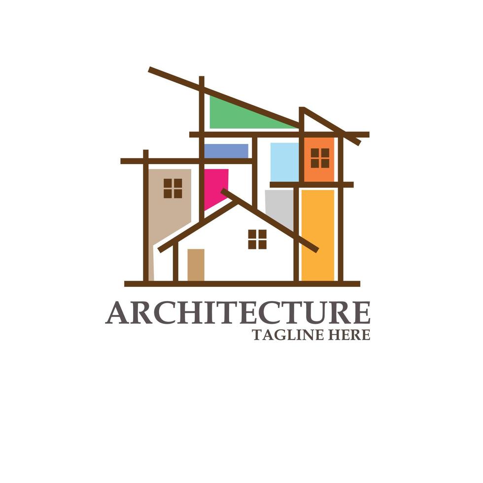 ilustración del logotipo de arquitectura vector