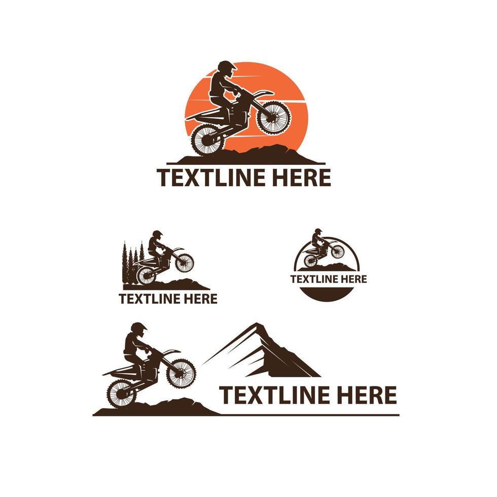 motocross logo set vector
