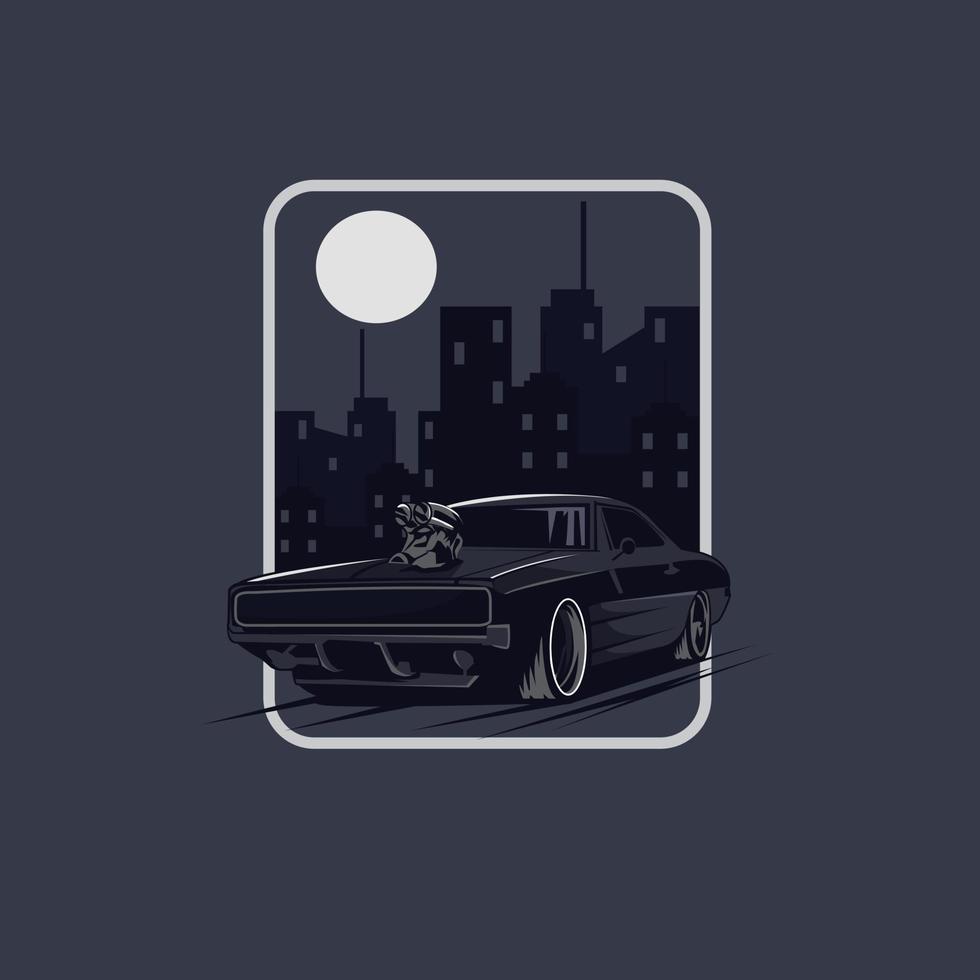 racer night on the city vector