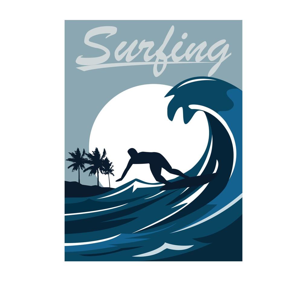 surfing sport illustration vector