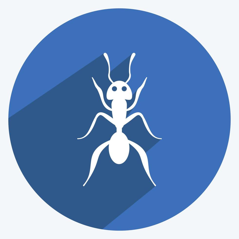 Icon Ant 1. suitable for Animal symbol. long shadow style. simple design editable. design template vector. simple symbol illustration vector