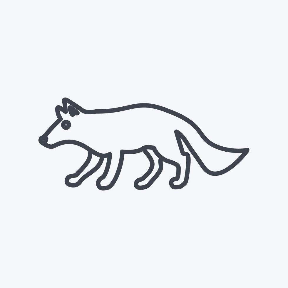 Icon Wolf. suitable for animal symbol. line style. simple design editable. design template vector. simple symbol illustration vector