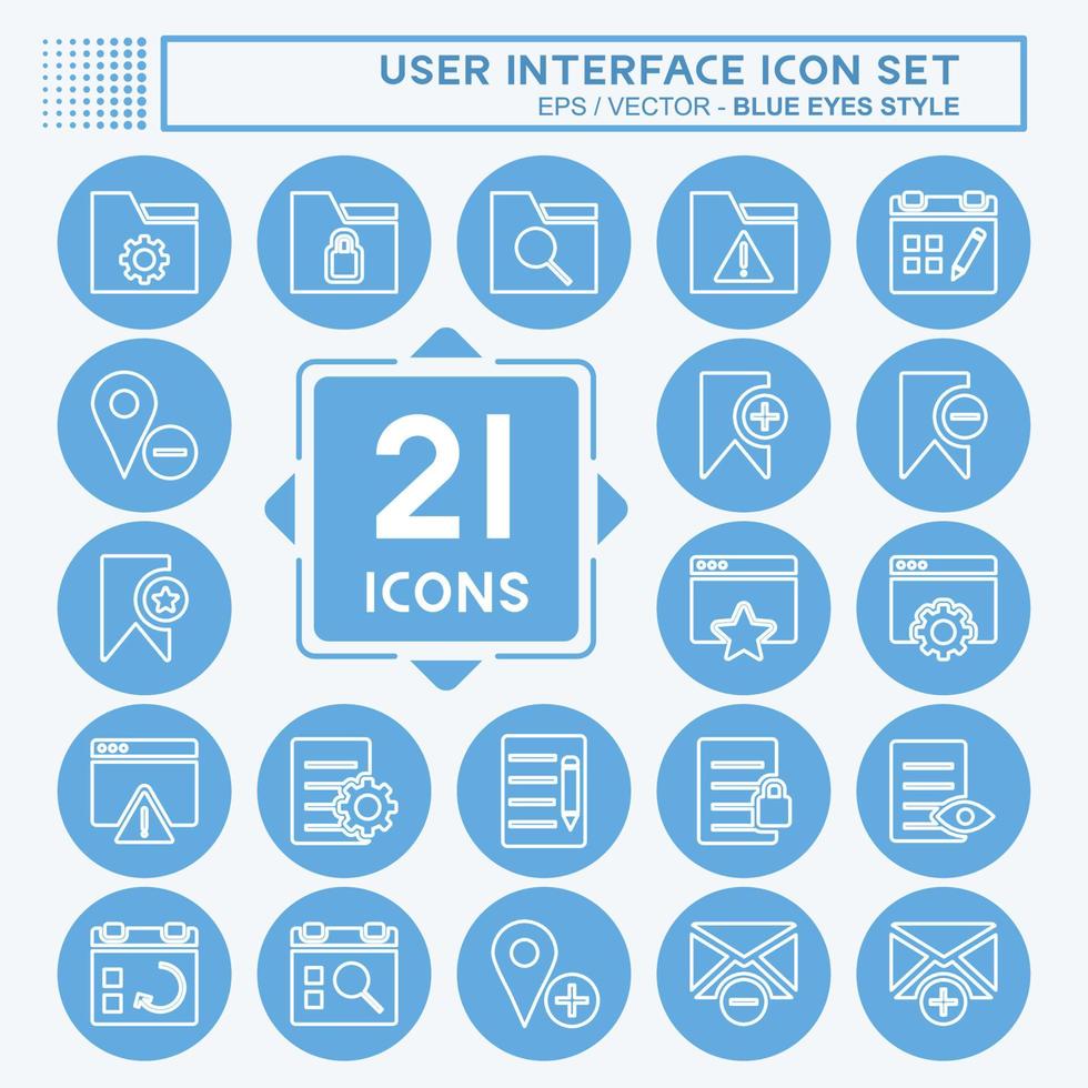 User Interface Icon Set. suitable for Web Interface symbol. blue eyes style. simple design editable. design template vector. simple symbol illustration vector