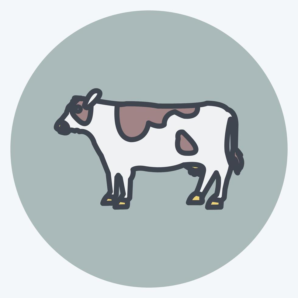 Icon Cow. suitable for Garden symbol. color mate style. simple design editable. design template vector. simple symbol illustration vector