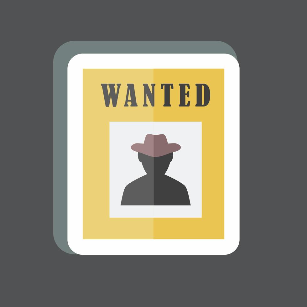 Sticker Wanted Poster. suitable for Wild West symbol. simple design editable. design template vector. simple symbol illustration vector