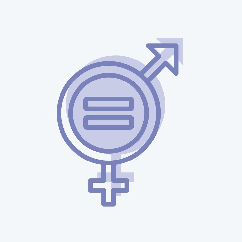 Icon Gender Equality. suitable for Community symbol. two tone style. simple design editable. design template vector. simple symbol illustration vector