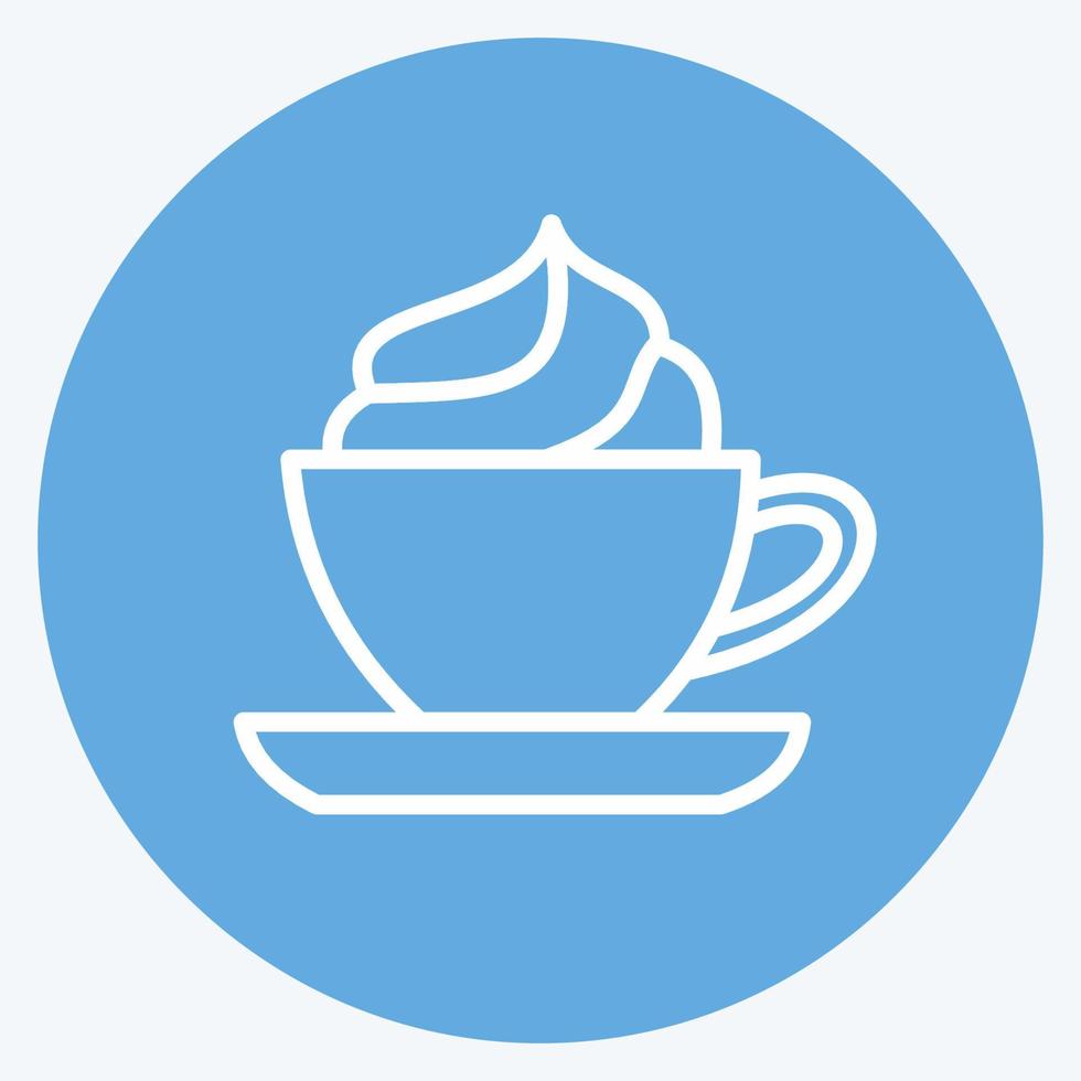 Icon Viennese Coffee. suitable for Drink symbol. blue eyes style. simple design editable. design template vector. simple symbol illustration vector