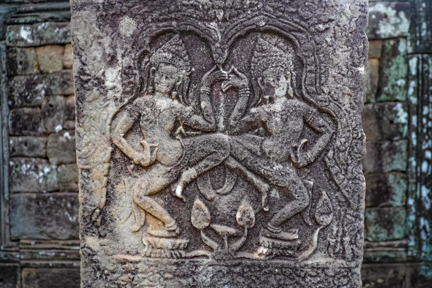 arte mural antiguo en angkor wat siem reap camboya, maravilla del mundo foto