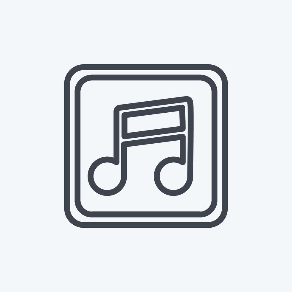 Icon Music Player. suitable for Web Interface symbol. line style. simple design editable. design template vector. simple symbol illustration vector