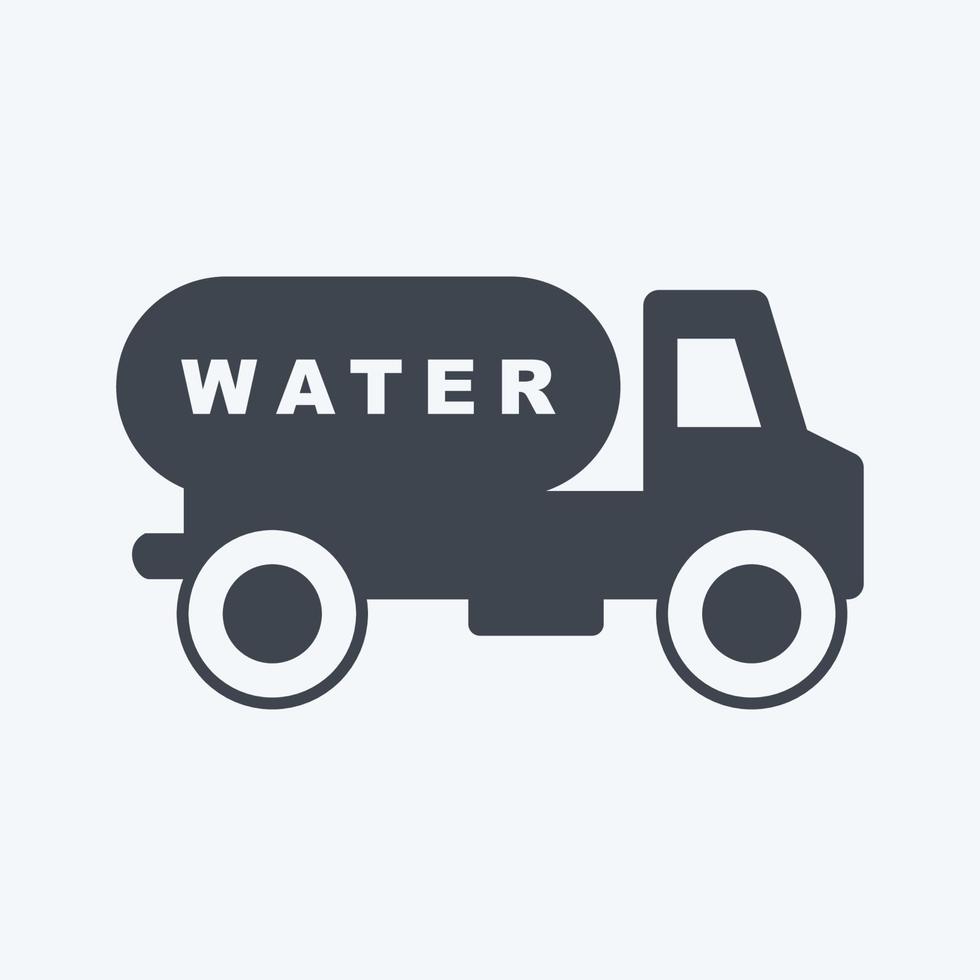 Icon Water Truck. suitable for Community symbol. glyph style. simple design editable. design template vector. simple symbol illustration vector