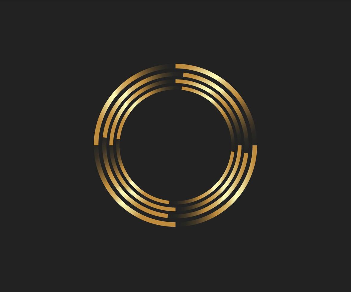 Golden line circle vector