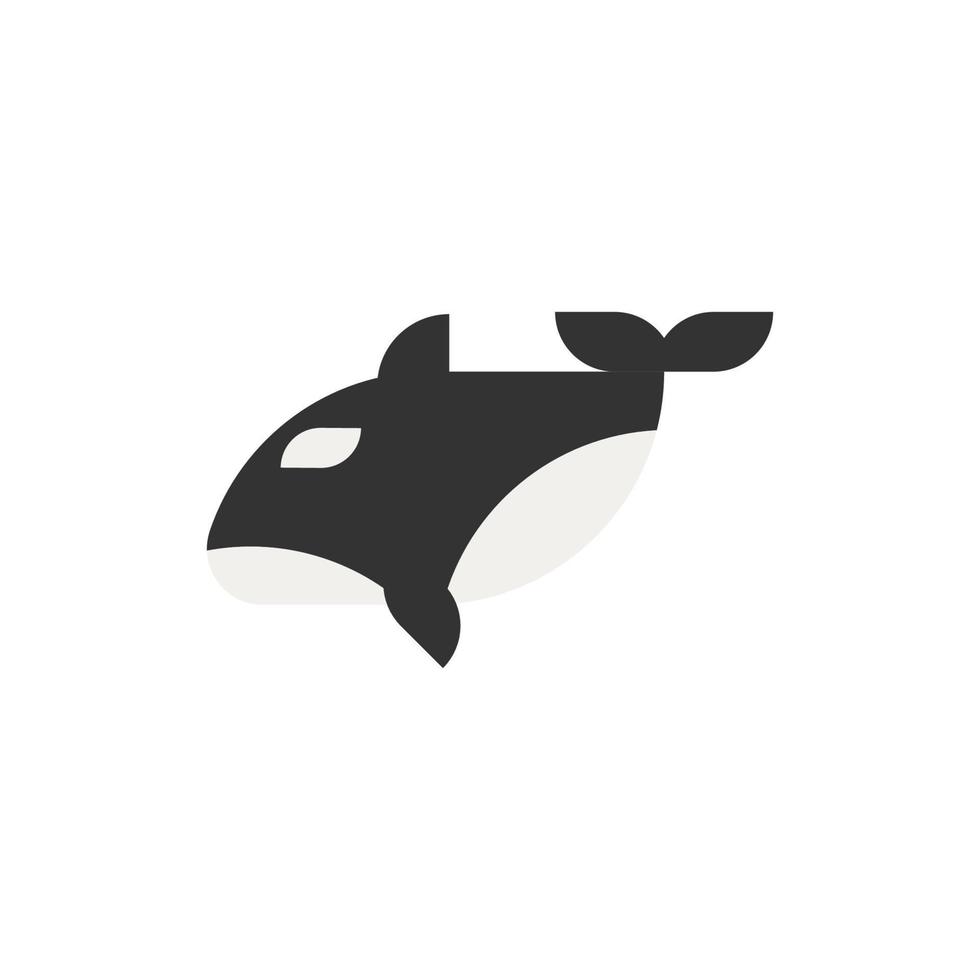 plantilla de diseño de vector de icono de logotipo de ballena orca