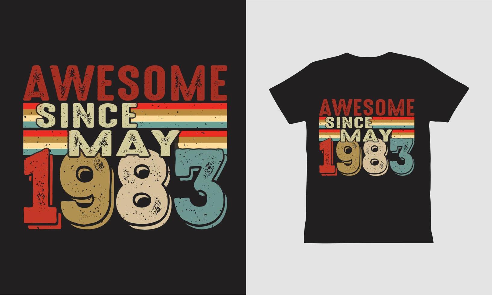 impresionante desde junio de 1983 diseño de camiseta. vector