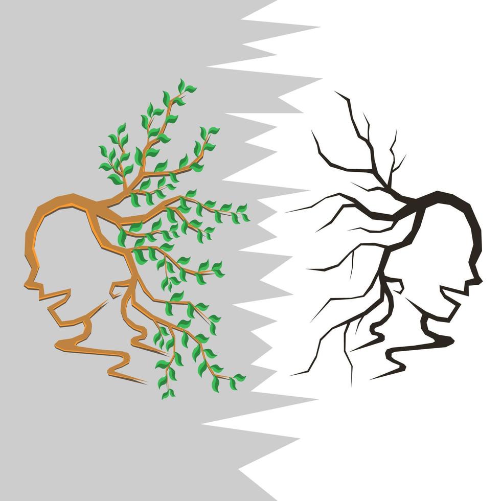 Illustrated drawing of twigs,leaves on a white background vector