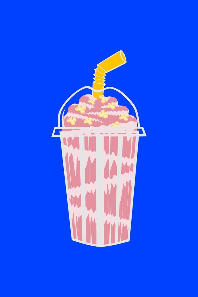 Illustration of water spun in a clear plastic glass,gradient,chocolate and sprinkled on top vector