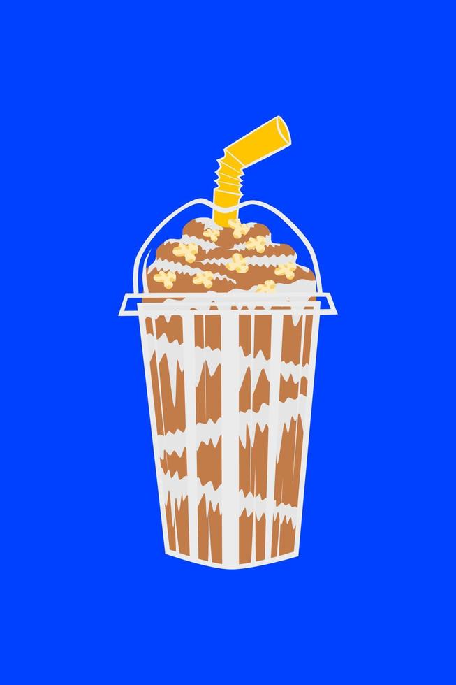 Illustration of water spun in a clear plastic glass,gradient,chocolate and sprinkled on top vector