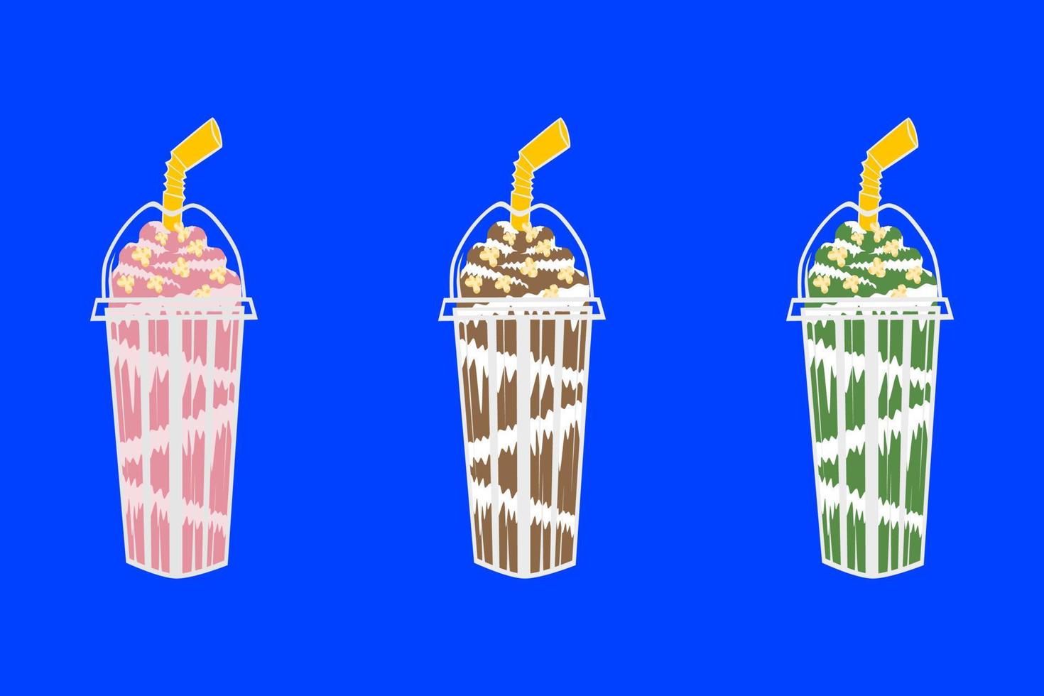 Illustration of water spun in a clear plastic glass,gradient,chocolate and sprinkled on top vector