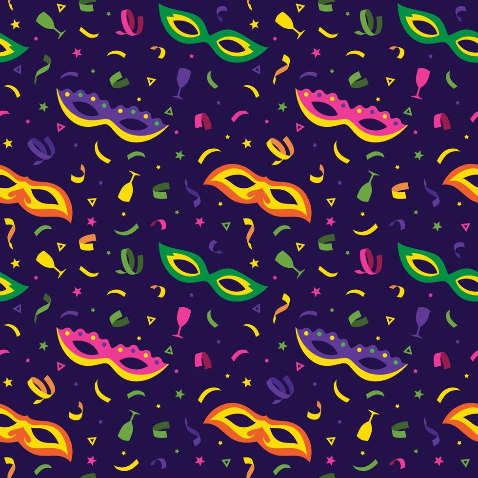 Mardi Gras carnival seamless patterns vector