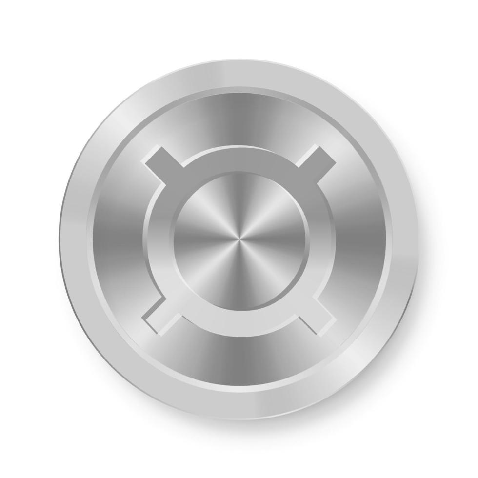 Silver coin of Generic currency symbol Concept of internet currency vector