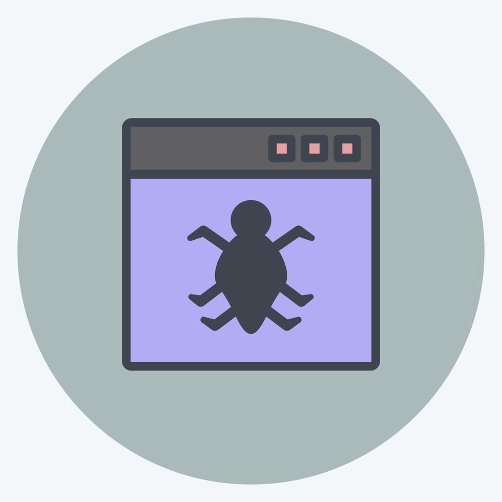 Icon Bug in Application. suitable for Programming symbol. color mate style. simple design editable. design template vector. simple symbol illustration vector