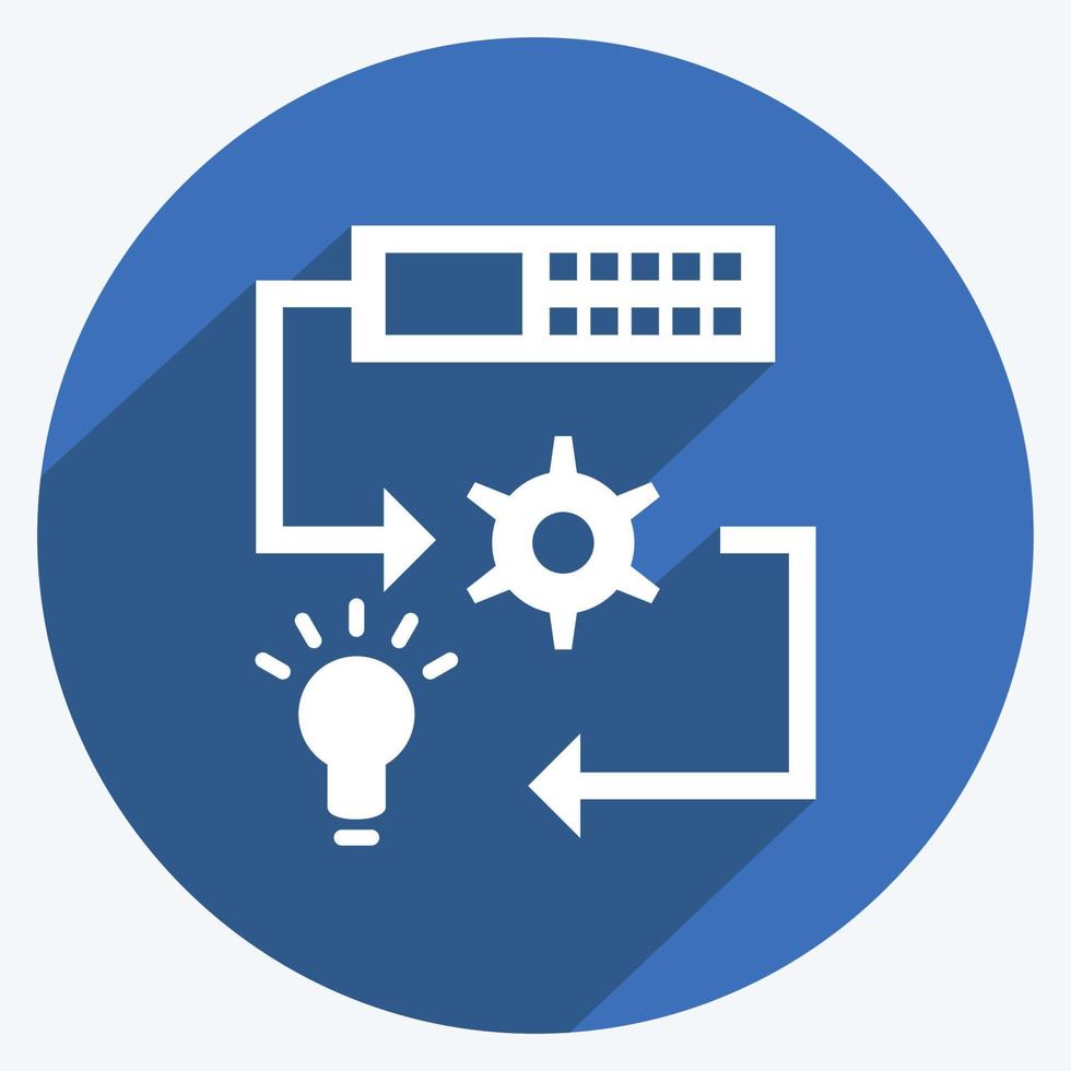 Icon Machine Learning. suitable for data analytics symbol. long shadow style. simple design editable. design template vector. simple symbol illustration vector