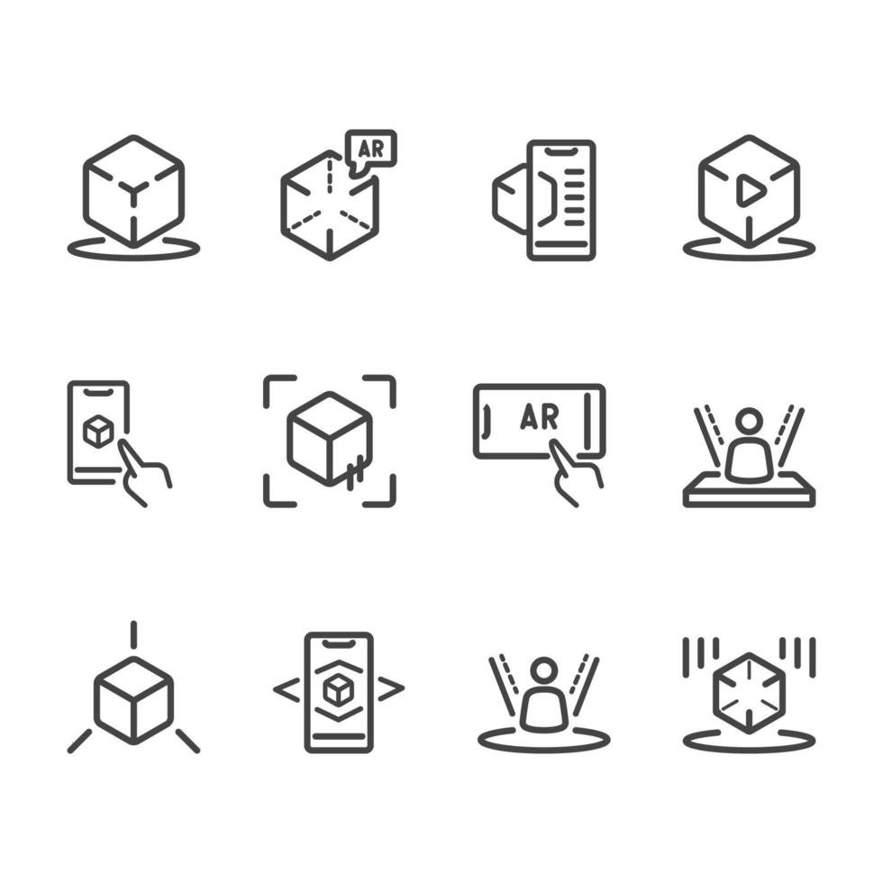 Augmented Reality Outline Icon vector