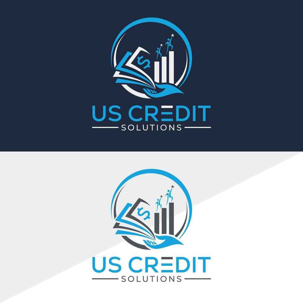 Hand and Data Finance Vector, Fundraising Financial And Accounting Logo Design vector