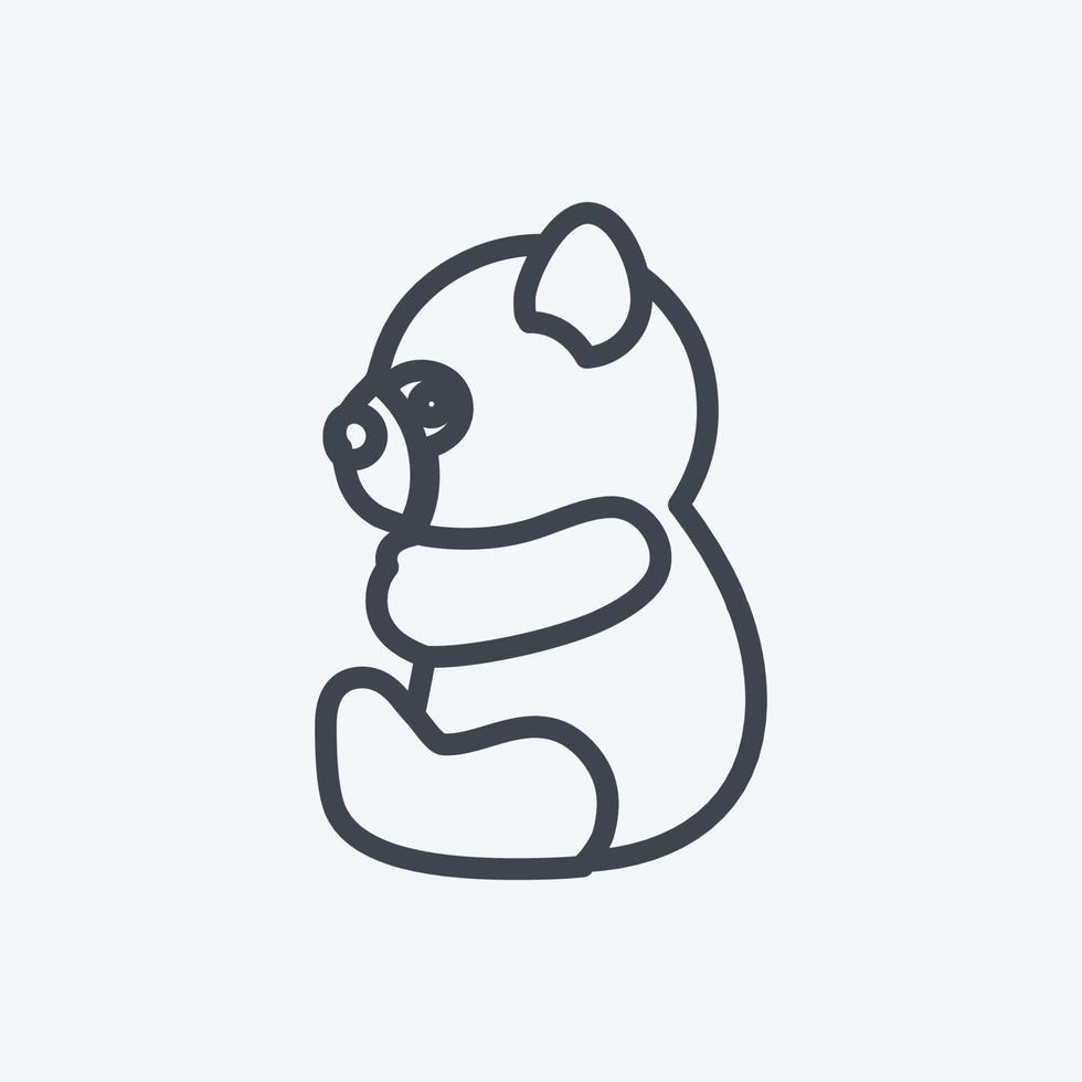 icono panda. adecuado para el símbolo animal. estilo de línea diseño simple editable. vector de plantilla de diseño. ilustración de símbolo simple
