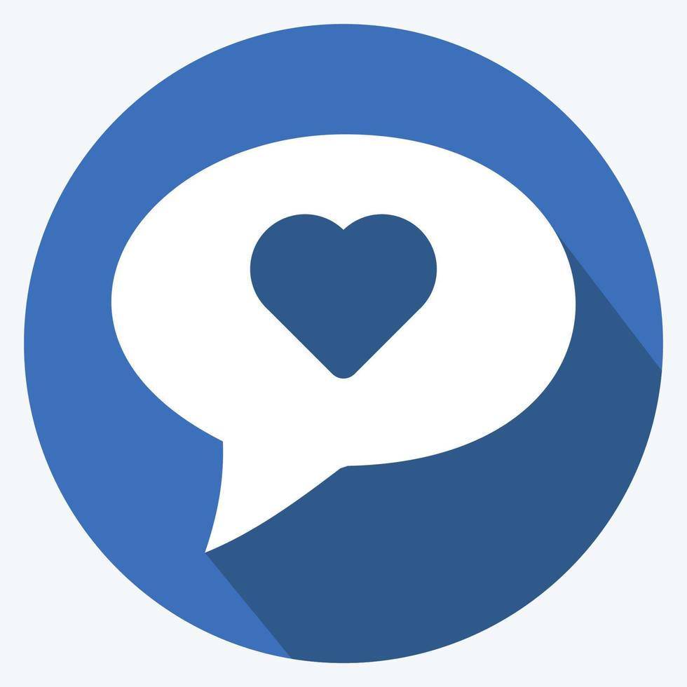 Icon Chat bubble. suitable for Wedding symbol. long shadow style. simple design editable. design template vector. simple symbol illustration vector