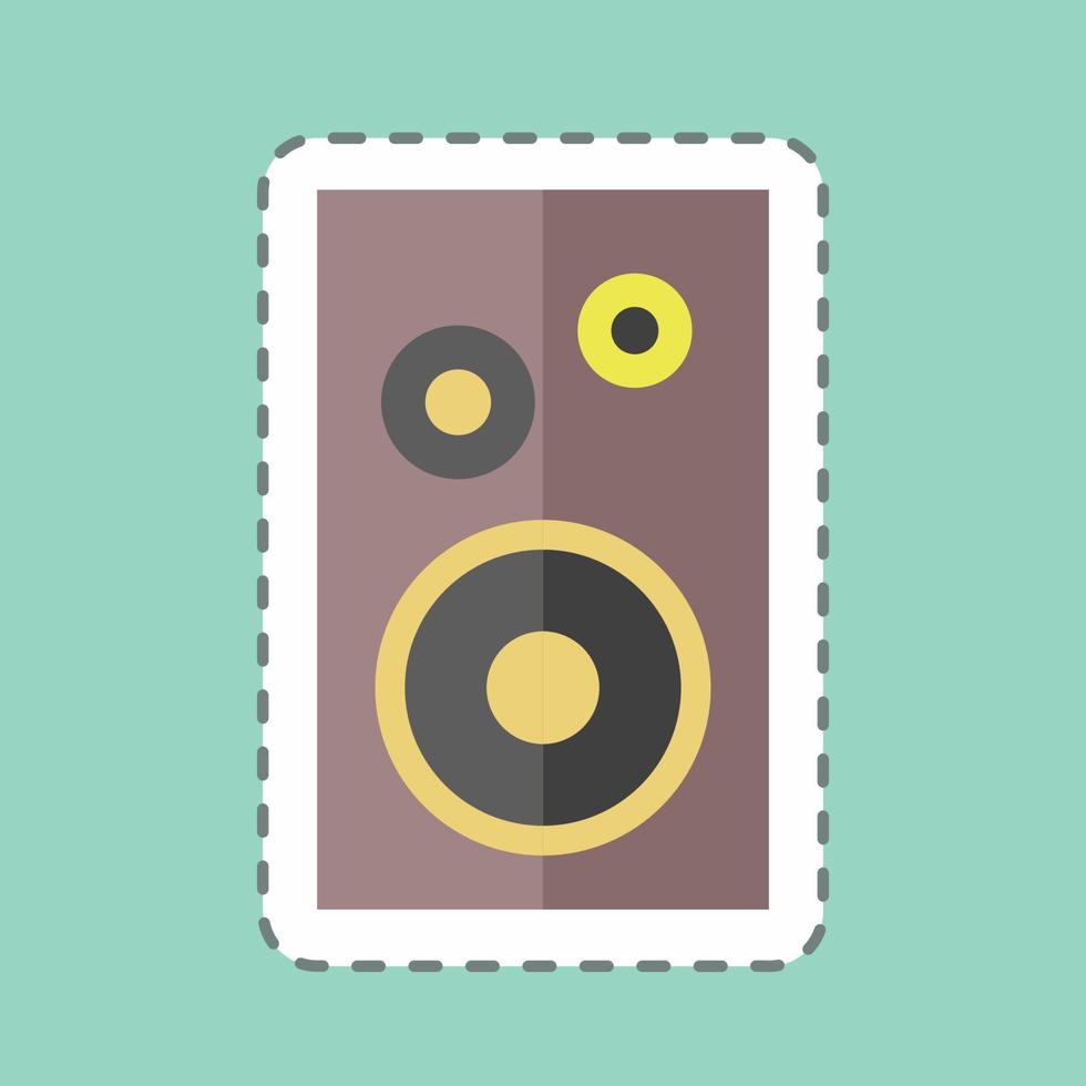 pegatina de corte de línea de un solo altavoz. adecuado para el símbolo de la música. estilo compañero de color. diseño simple editable. vector de plantilla de diseño. ilustración de símbolo simple