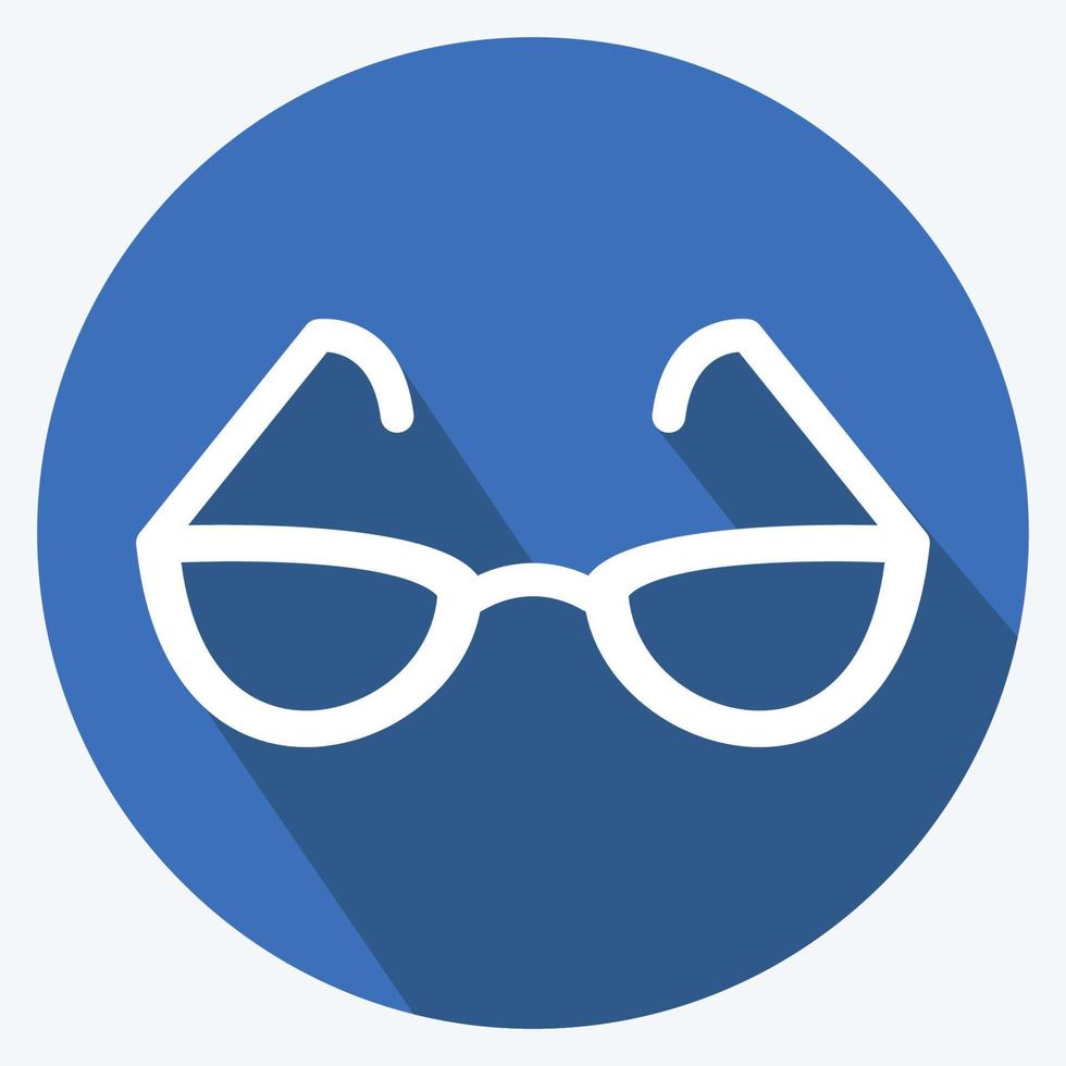 gafas de lectura icono. adecuado para el símbolo de accesorios masculinos. estilo de sombra larga. diseño simple editable. vector de plantilla de diseño. ilustración de símbolo simple