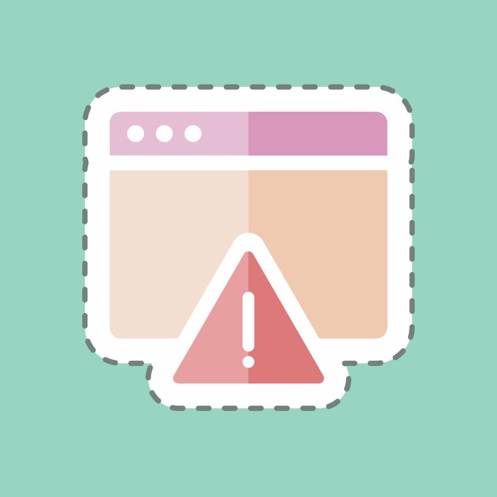 Sticker line cut Warning on Browser. suitable for User Interface symbol. simple design editable. design template vector. simple symbol illustration vector