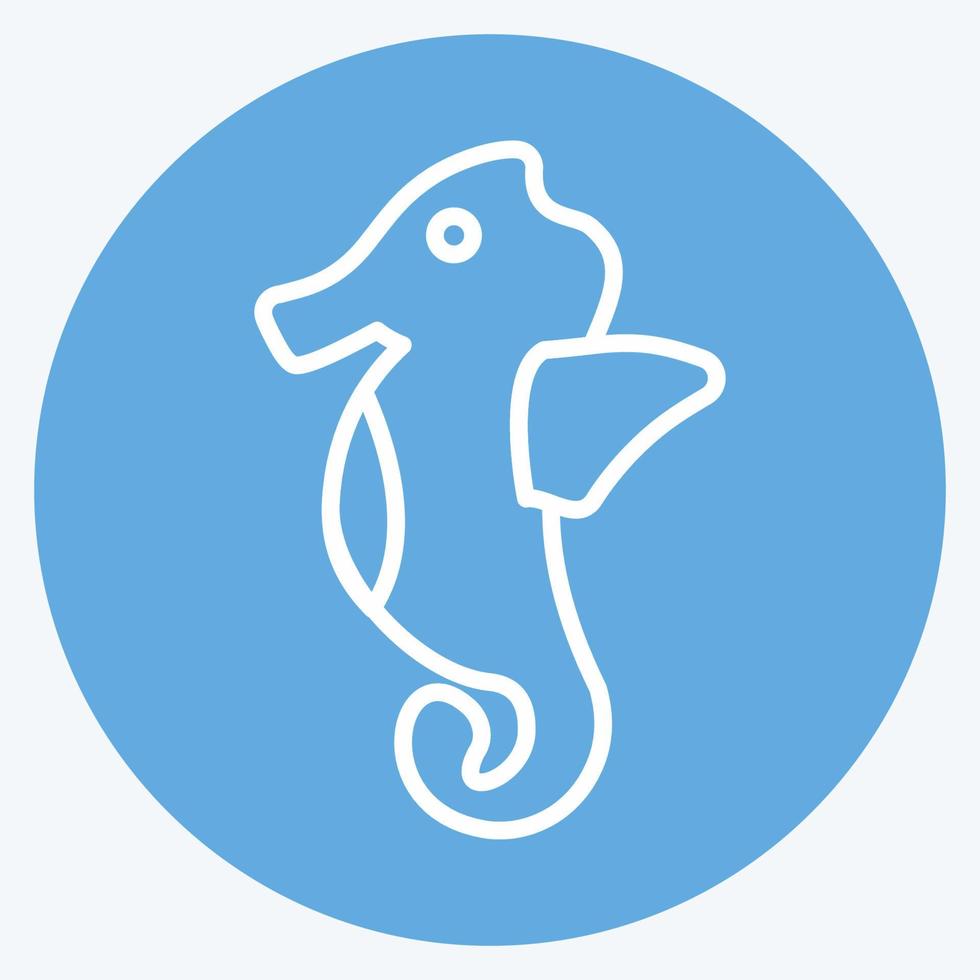 Icon Sea Horse. suitable for Sea symbol. blue eyes style. simple design editable. design template vector. simple symbol illustration vector