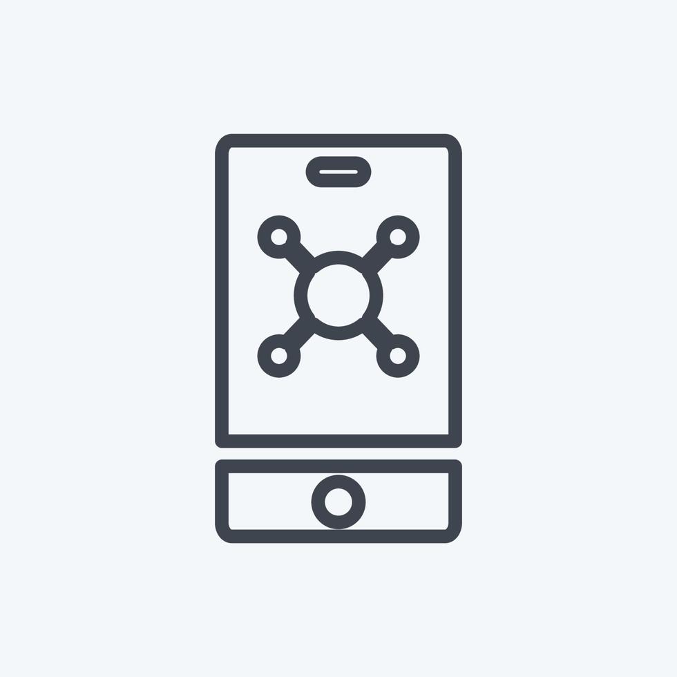 Icon Mobile Marketing. suitable for Education symbol. line style. simple design editable. design template vector. simple symbol illustration vector