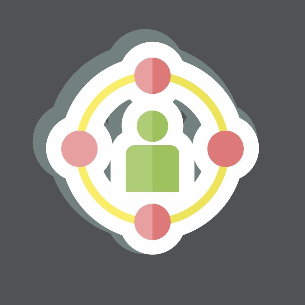 Sticker Social Circle. suitable for digital web symbol. simple design editable. design template vector. simple symbol illustration vector