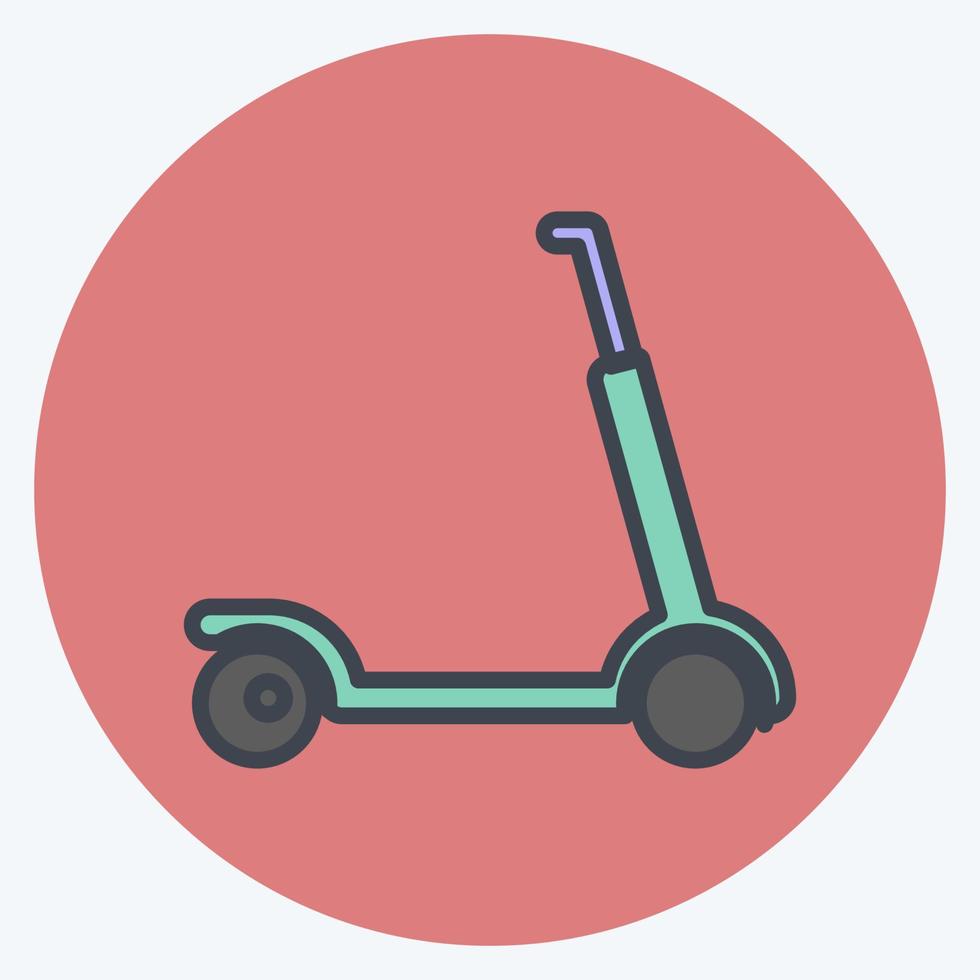 scooter de icono. adecuado para símbolo de juguete. estilo compañero de color. diseño simple editable. vector de plantilla de diseño. ilustración de símbolo simple