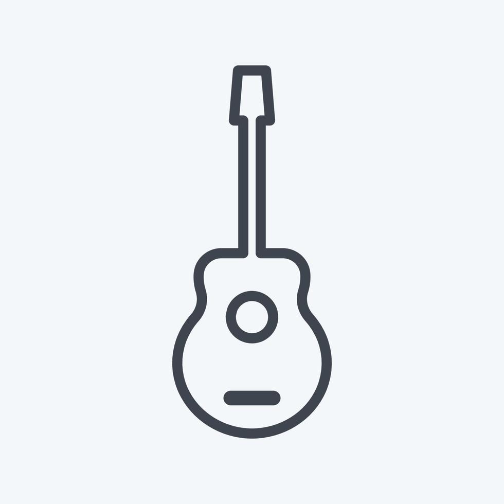 icono de guitarra. adecuado para símbolo de juguete. estilo de línea diseño simple editable. vector de plantilla de diseño. ilustración de símbolo simple